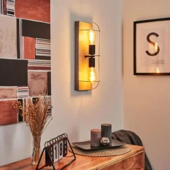 Lampes Vintages & Rétros-hofstein Applique murale Hodne Gris, Écru, Noir, 2 lumières