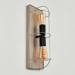 Lampes Vintages & Rétros-hofstein Applique murale Hodne Gris, Écru, Noir, 2 lumières