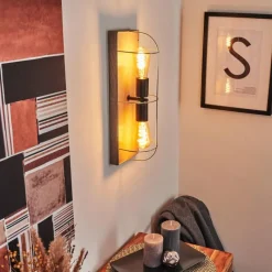 Lampes Vintages & Rétros-hofstein Applique murale Hodne Gris, Écru, Noir, 2 lumières