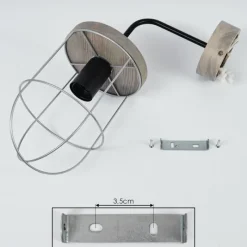 Lampes Vintages & Rétros-hofstein Applique murale Hodne Gris, Noir, 1 lumière