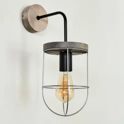 Lampes Vintages & Rétros-hofstein Applique murale Hodne Gris, Noir, 1 lumière