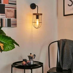 Lampes Vintages & Rétros-hofstein Applique murale Hodne Noir, 1 lumière