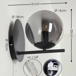 hofstein Applique murale Hogatza Noir, 1 lumière