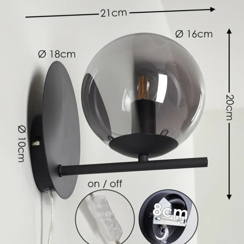 hofstein Applique murale Hogatza Noir, 1 lumière