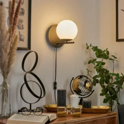 hofstein Applique murale Hogatza Noir, 1 lumière