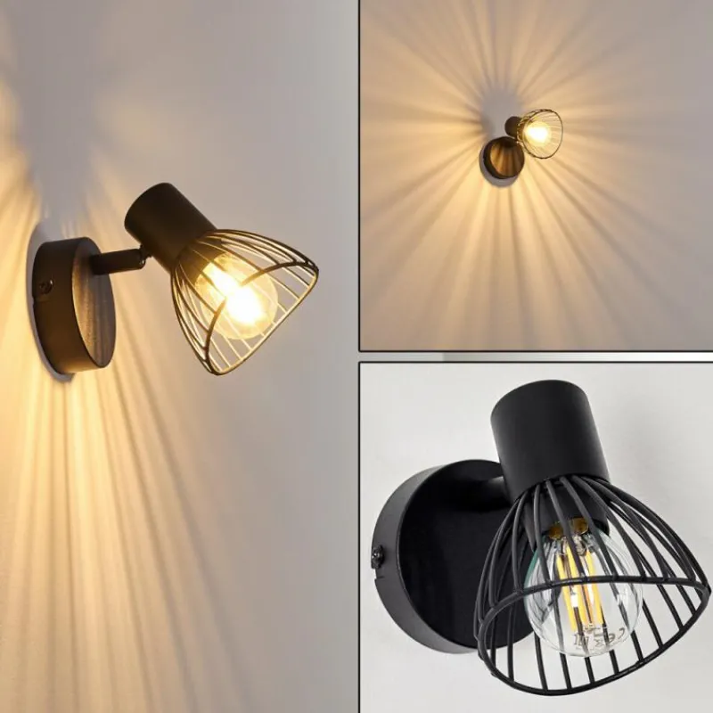 hofstein Applique murale Holbol Noir, 1 lumière