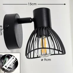 hofstein Applique murale Holbol Noir, 1 lumière