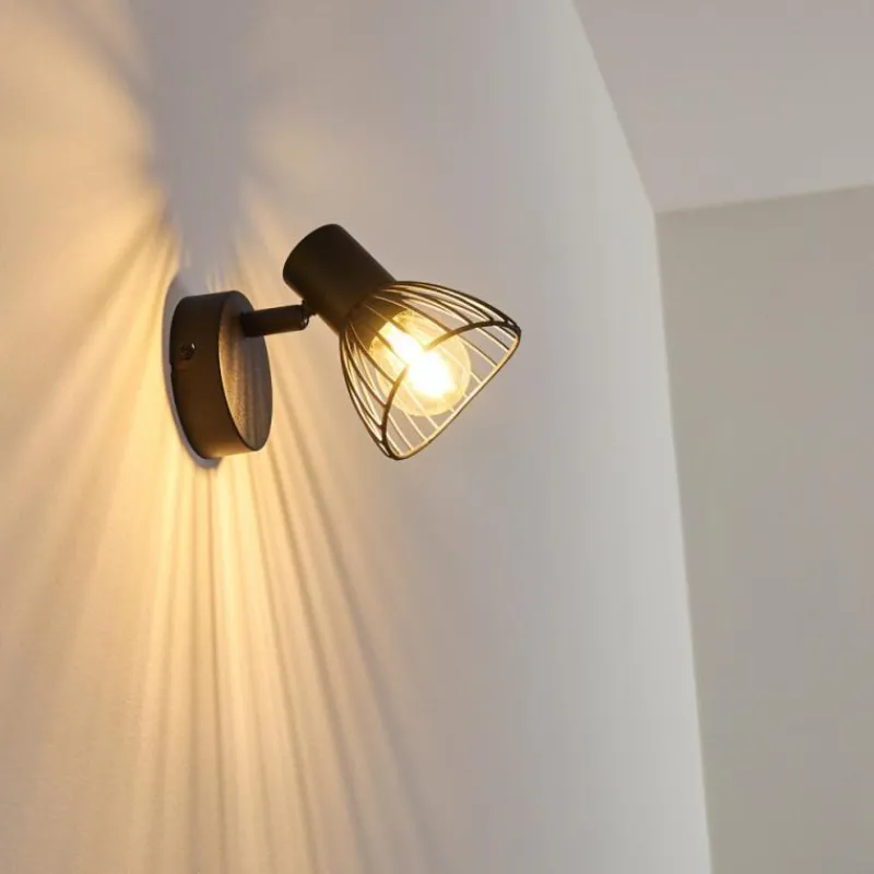 hofstein Applique murale Holbol Noir, 1 lumière