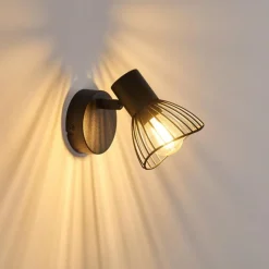 hofstein Applique murale Holbol Noir, 1 lumière