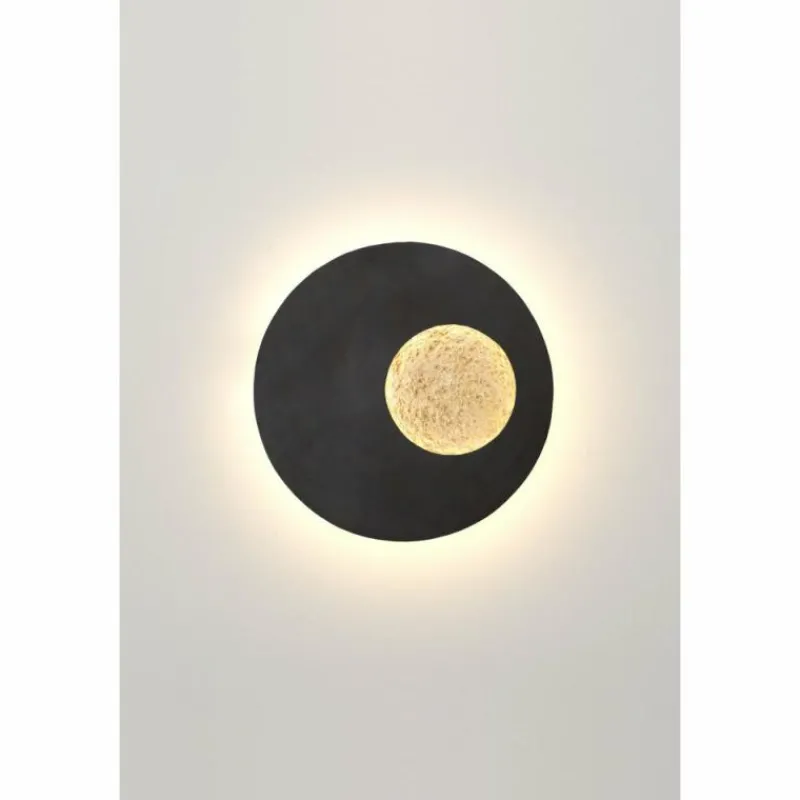 Lampes Dorées-Luminaires Holländer Applique murale Holländer LUNA LED Brun, Or, Noir, 1 lumière