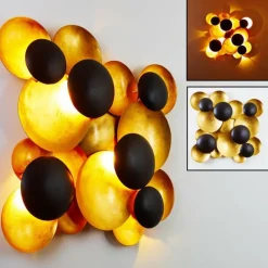 Lampes Dorées-Luminaires Holländer Applique murale Holländer BOLLADARIA LED Or, Noir, 9 lumières