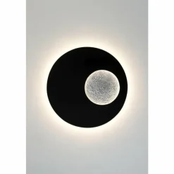 Luminaires Holländer Applique murale Holländer LUNA RUND GROSS LED Brun, Noir, Argenté, 1 lumière* Appliques