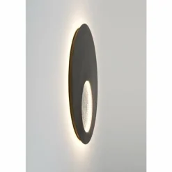 Luminaires Holländer Applique murale Holländer LUNA RUND GROSS LED Brun, Noir, Argenté, 1 lumière* Appliques