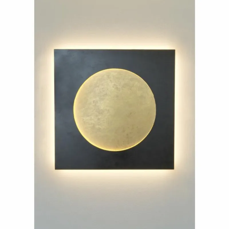 Lampes Dorées-Luminaires Holländer Applique murale Holländer BERSAGLIO LED Brun, Or, Noir, 1 lumière