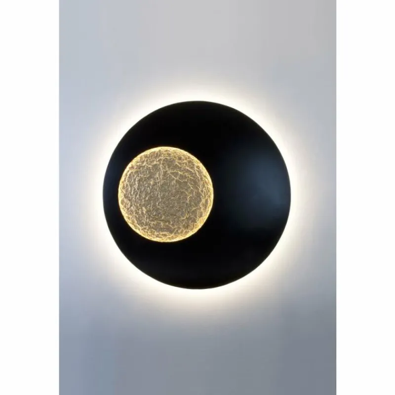 Lampes Dorées-Luminaires Holländer Applique murale Holländer LUNA EXTRA GROSS LED Brun, Or, Noir, 1 lumière