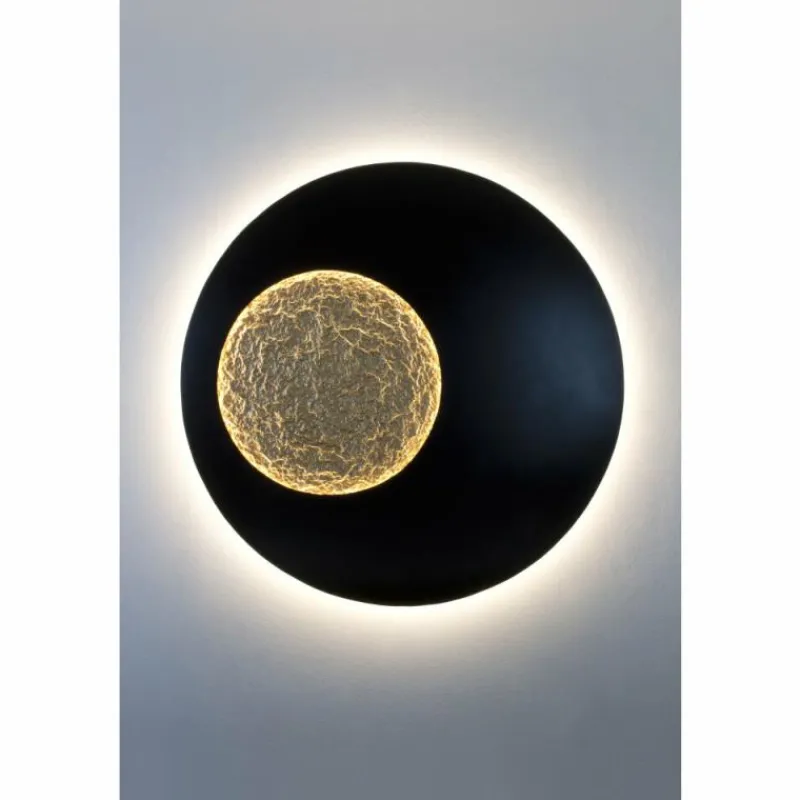 Lampes Dorées-Luminaires Holländer Applique murale Holländer LUNA EXTRA GROSS LED Brun, Or, Noir, 1 lumière