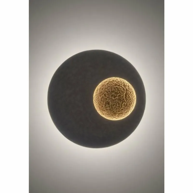 Lampes Dorées-Luminaires Holländer Applique murale Holländer LUNA LED Brun doré, Noir, 1 lumière