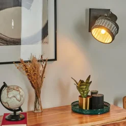 Lampes Vintages & Rétros-hofstein Applique murale Holsa Noir, 1 lumière