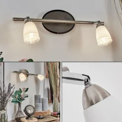 hofstein Applique murale Holualoa LED Nickel mat, 2 lumières