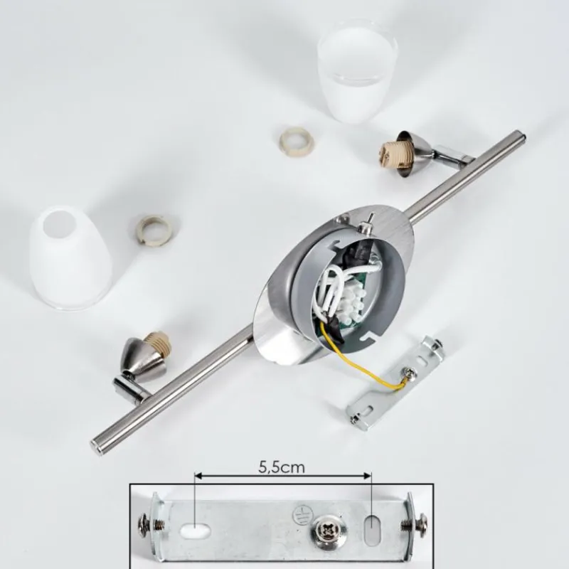 hofstein Applique murale Holualoa LED Nickel mat, 2 lumières