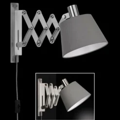 Lampes En Tissu-Luminaires Fischer & Honsel Applique murale Honsel Ares Nickel mat, 1 lumière