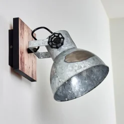 Lampes Vintages & Rétros-hofstein Applique murale Hora Bois clair, Argenté, 1 lumière