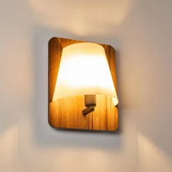 Lampes En Tissu-hofstein Applique murale Huddinge Bois foncé, Noir, 1 lumière