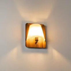 Lampes En Tissu-hofstein Applique murale Huddinge Bois foncé, Noir, 1 lumière