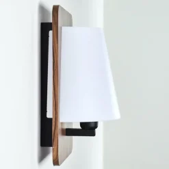 Lampes En Tissu-hofstein Applique murale Huddinge Bois foncé, Noir, 1 lumière