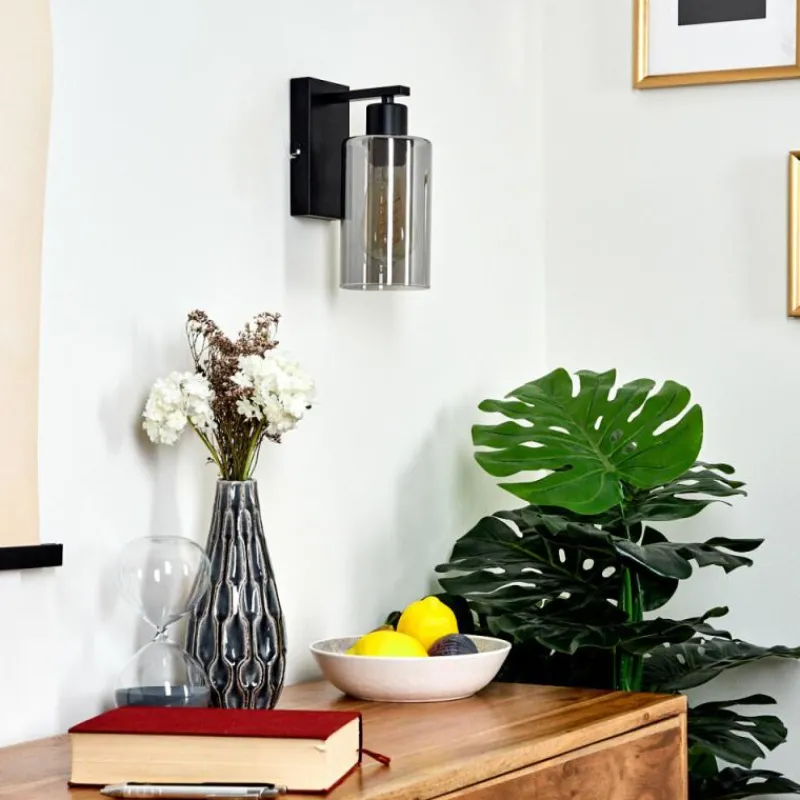 hofstein Applique murale Hunouri Noir, 1 lumière