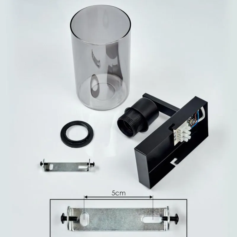 hofstein Applique murale Hunouri Noir, 1 lumière