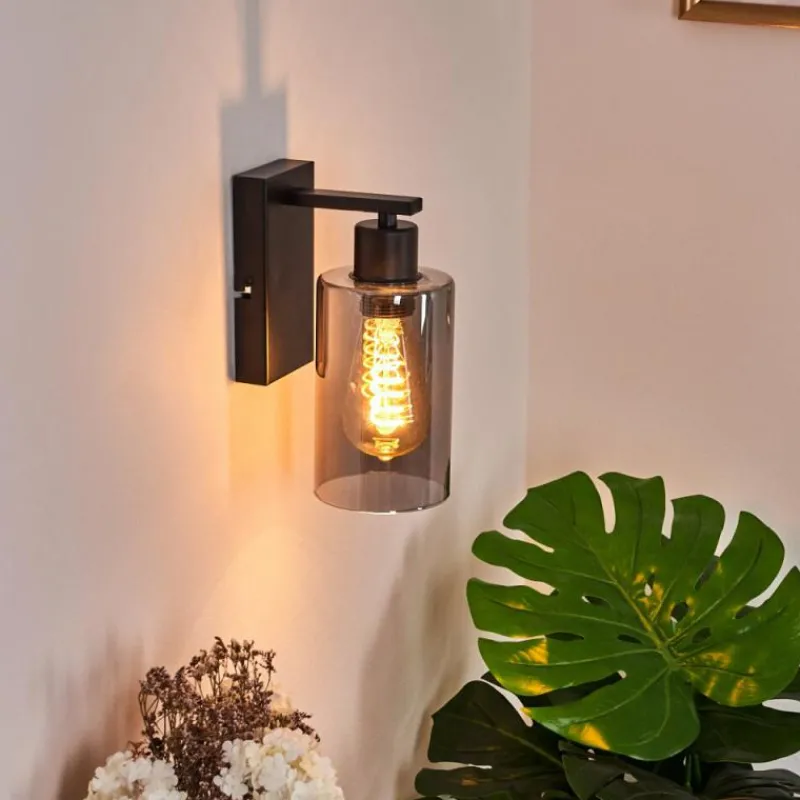 hofstein Applique murale Hunouri Noir, 1 lumière