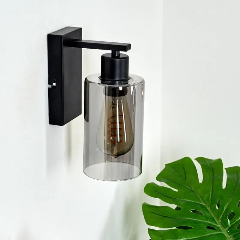 hofstein Applique murale Hunouri Noir, 1 lumière