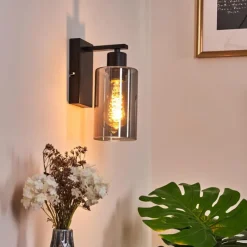 hofstein Applique murale Hunouri Noir, 1 lumière