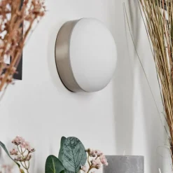 hofstein Applique murale Hutton LED Nickel mat, 1 lumière