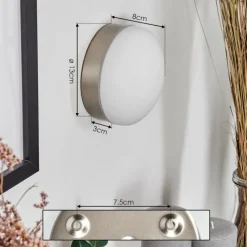 hofstein Applique murale Hutton LED Nickel mat, 1 lumière