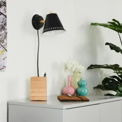 hofstein Applique murale Iasoa Laiton, Noir, 1 lumière