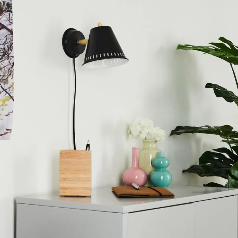 hofstein Applique murale Iasoa Laiton, Noir, 1 lumière