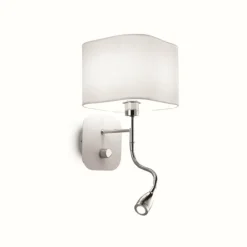 Lampes En Tissu-Luminaires Ideallux Applique murale Ideal Lux HOLIDAY LED Blanc, 1 lumière