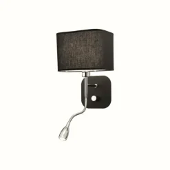 Lampes En Tissu-Luminaires Ideallux Applique murale Ideal Lux HOLIDAY LED Noir, 1 lumière