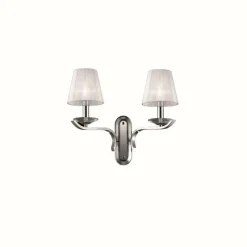Lampes En Tissu-Luminaires Ideallux Applique murale Ideal Lux PEGASO Blanc, 2 lumières