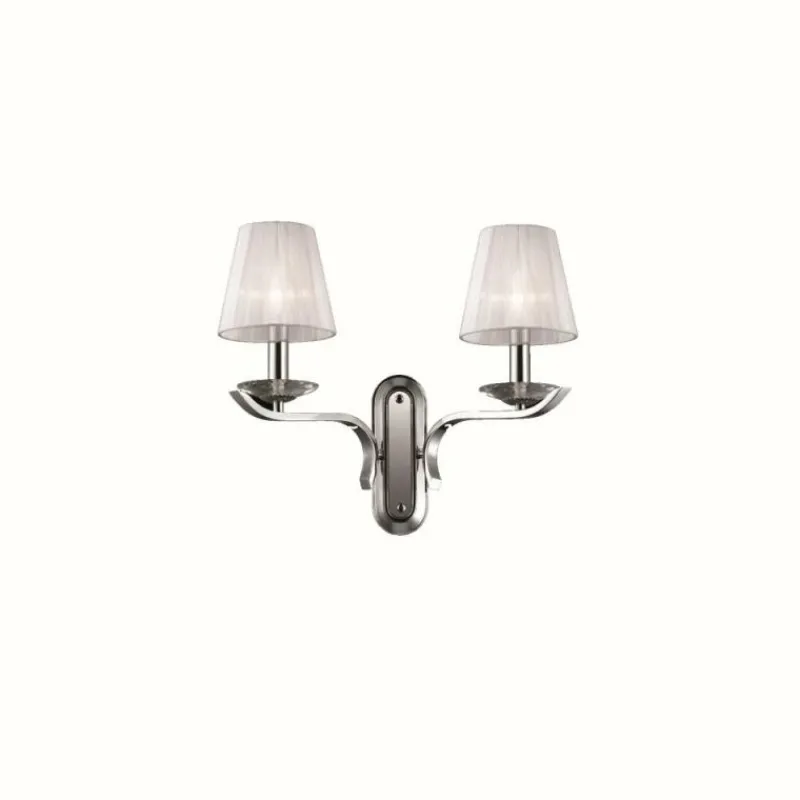 Lampes En Tissu-Luminaires Ideallux Applique murale Ideal Lux PEGASO Blanc, 2 lumières
