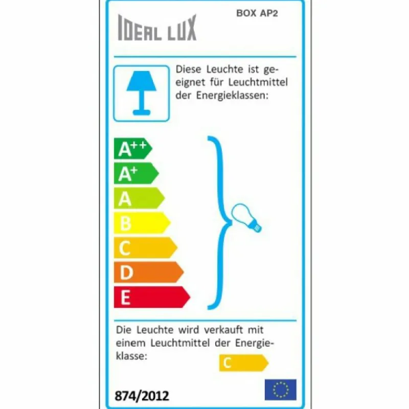 Luminaires Ideallux Applique murale Ideallux BOX AP2 Noir, 2 lumières