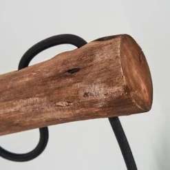 Lampes Vintages & Rétros-hofstein Applique murale Imana Bois foncé, Noir, 1 lumière