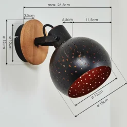 Lampes Vintages & Rétros-hofstein Applique murale Imana Bois foncé, Noir, 1 lumière