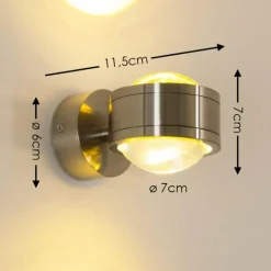 hofstein Applique murale INDORE LED Nickel mat, 2 lumières