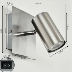 hofstein Applique murale Javel Chrome, Nickel mat, 1 lumière