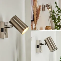 Luminaires Scandinaves-hofstein Applique murale Javel Chrome, Nickel mat, 1 lumière