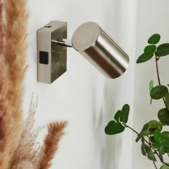 Luminaires Scandinaves-hofstein Applique murale Javel Chrome, Nickel mat, 1 lumière