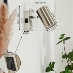 Luminaires Scandinaves-hofstein Applique murale Javel Chrome, Nickel mat, 1 lumière